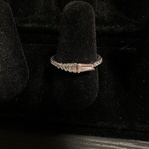 BP Sterling Club Size 7 Stack Me Up Rose Quartz and Diamond Cz